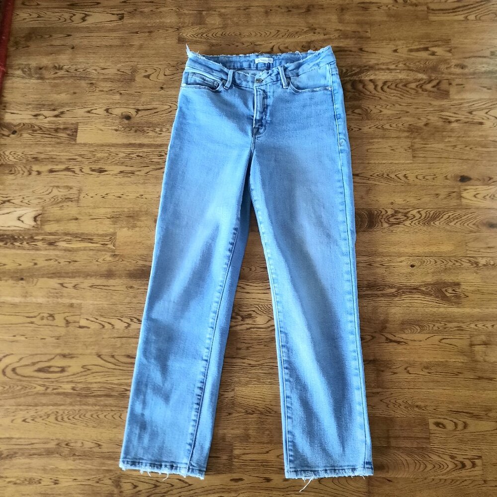 Great Condition Good American High Waist Straight Leg Jeans, Size 6/28